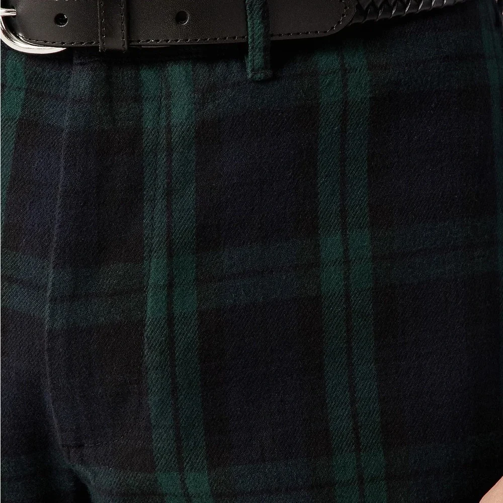 J crew Straight-fit brushed twill trouser in Black Watch tartan